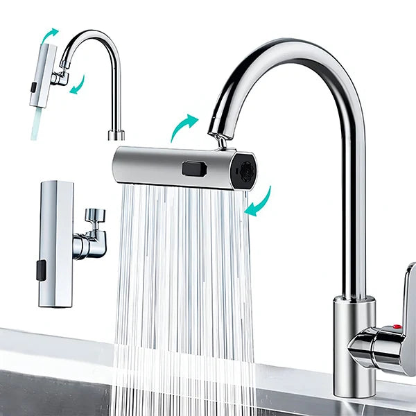 Rubinetto da Cucina a Cascata 4 in 1 con Getto Estraibile