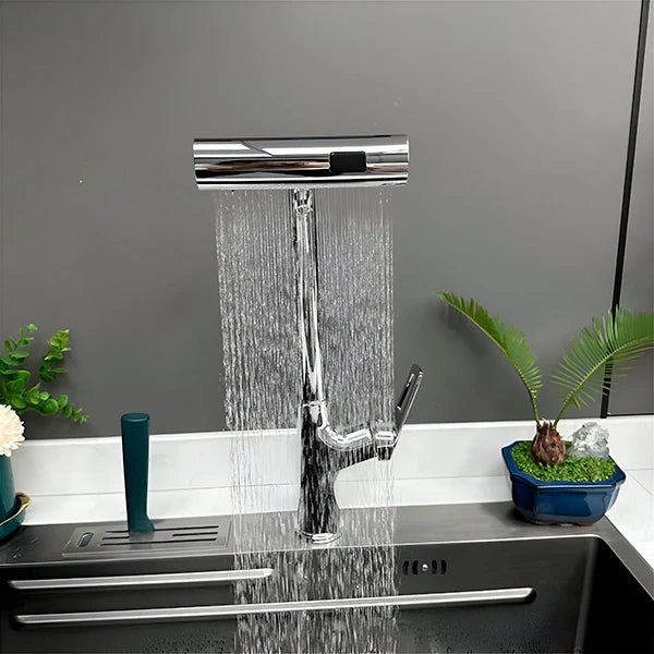 Rubinetto da Cucina a Cascata 4 in 1 con Getto Estraibile